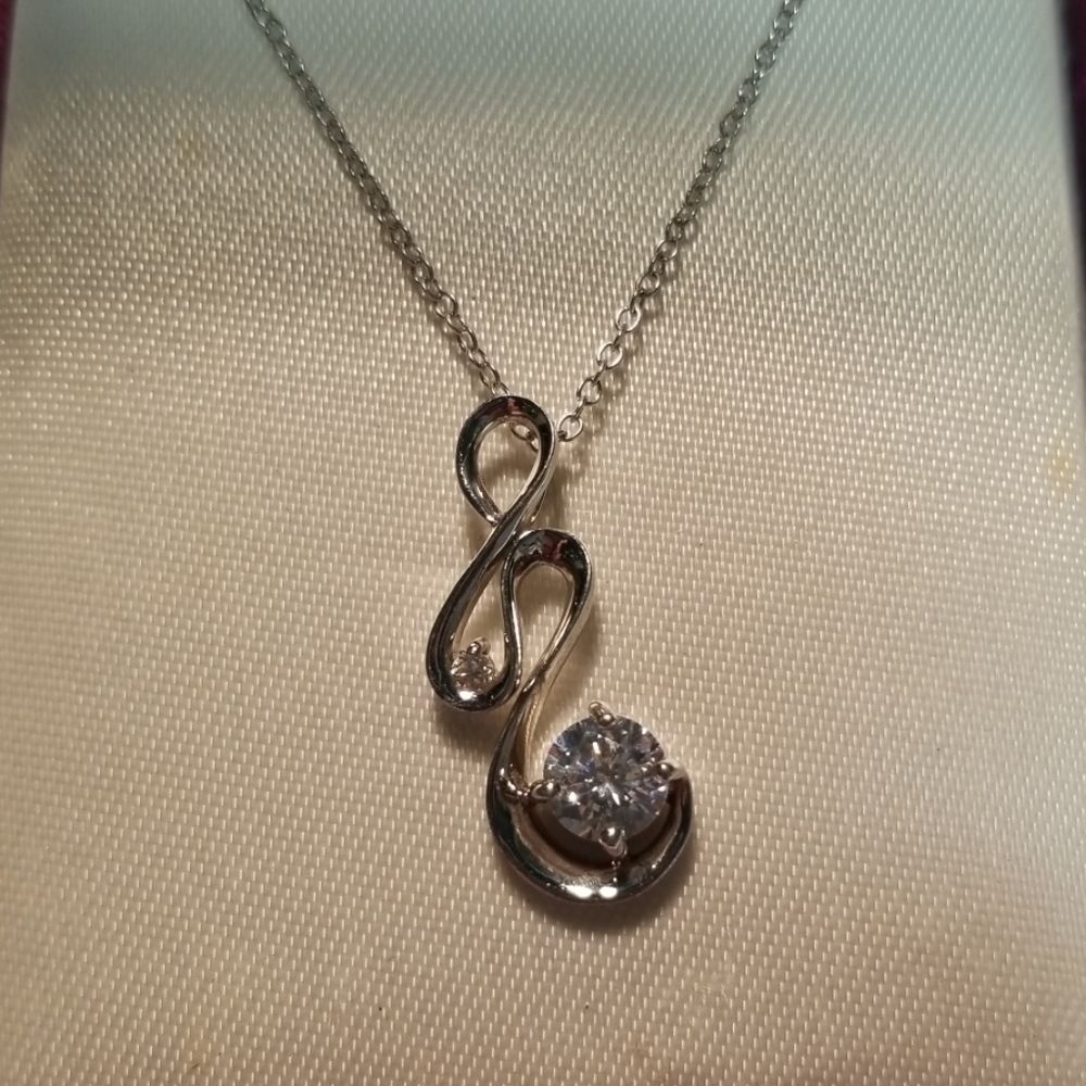 🧨 925 sterling silver necklace and charm crystal - Picture 2 of 4